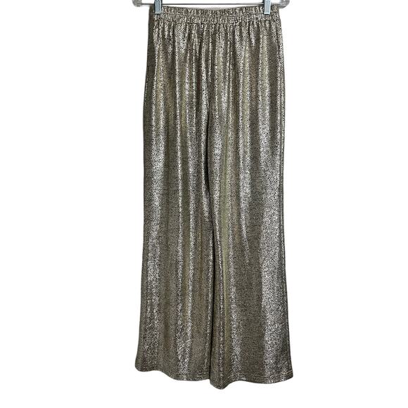 Skies Are Blue Gold Wide Leg Pants Small NWT - Picture 1 of 6